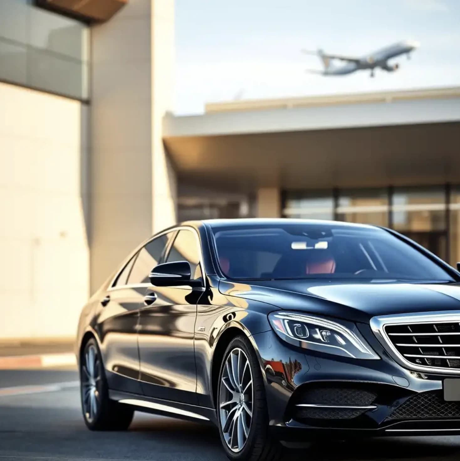 Female chauffeur holding a name board in the arrivals hall at an Airport