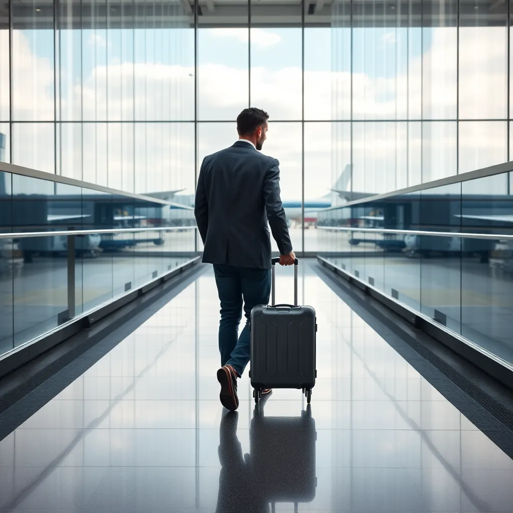 Rideexec guest at a London Airport lounge heading towards arrival area