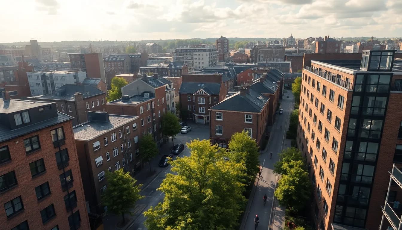 Aerial view of beautiful Manchester city